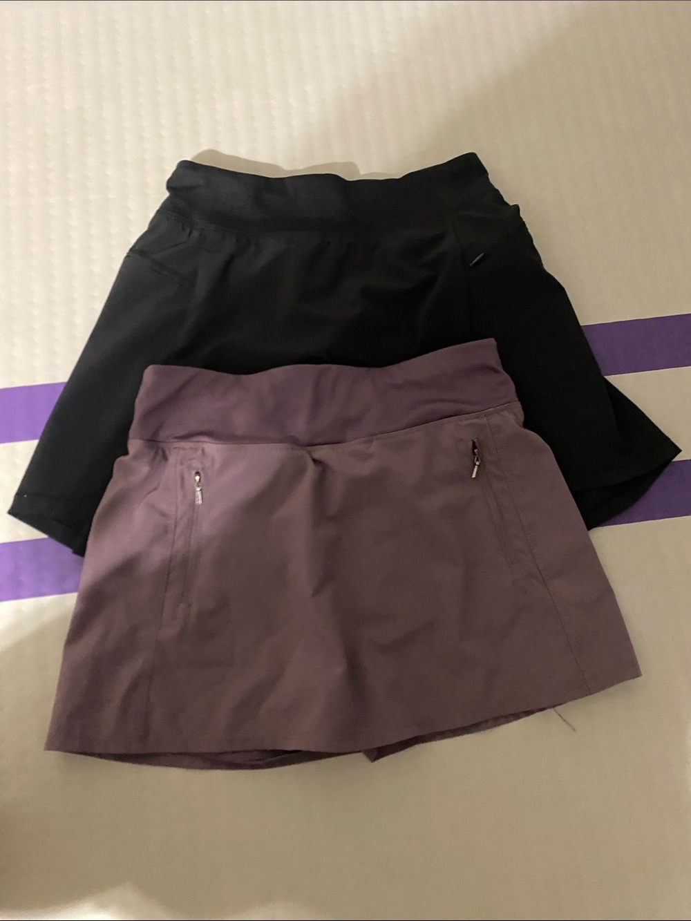 Black and dust purple kids Active Skort